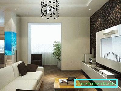 Obývací pokoj 16 m2 - foto design obývací pokoj v moderním stylu