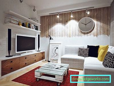 Obývací pokoj 16 m2 - foto design obývací pokoj v moderním stylu