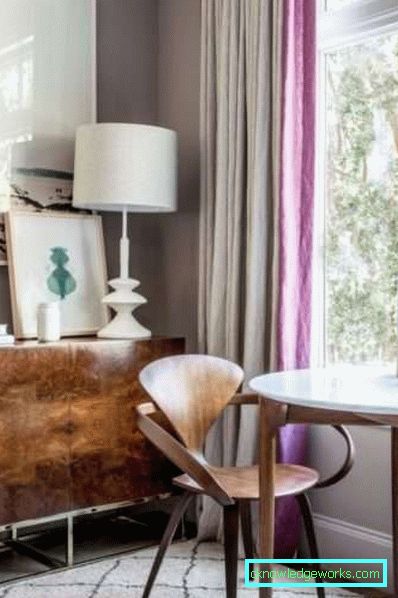 Okna dekorace v obývacím pokoji se záclonami v moderním stylu fotografie