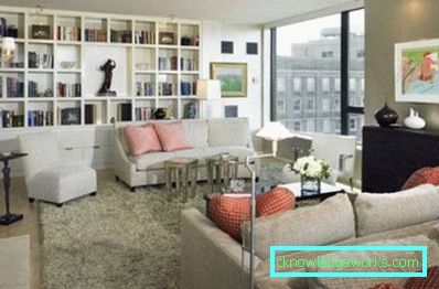 Moderní stěny v obývacím pokoji - fotografie interiérů