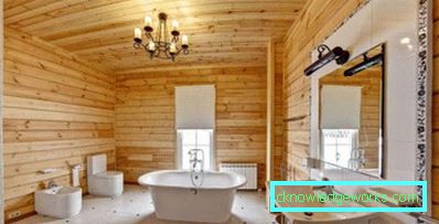 Koupelna v dřevěném domě s vlastníma rukama